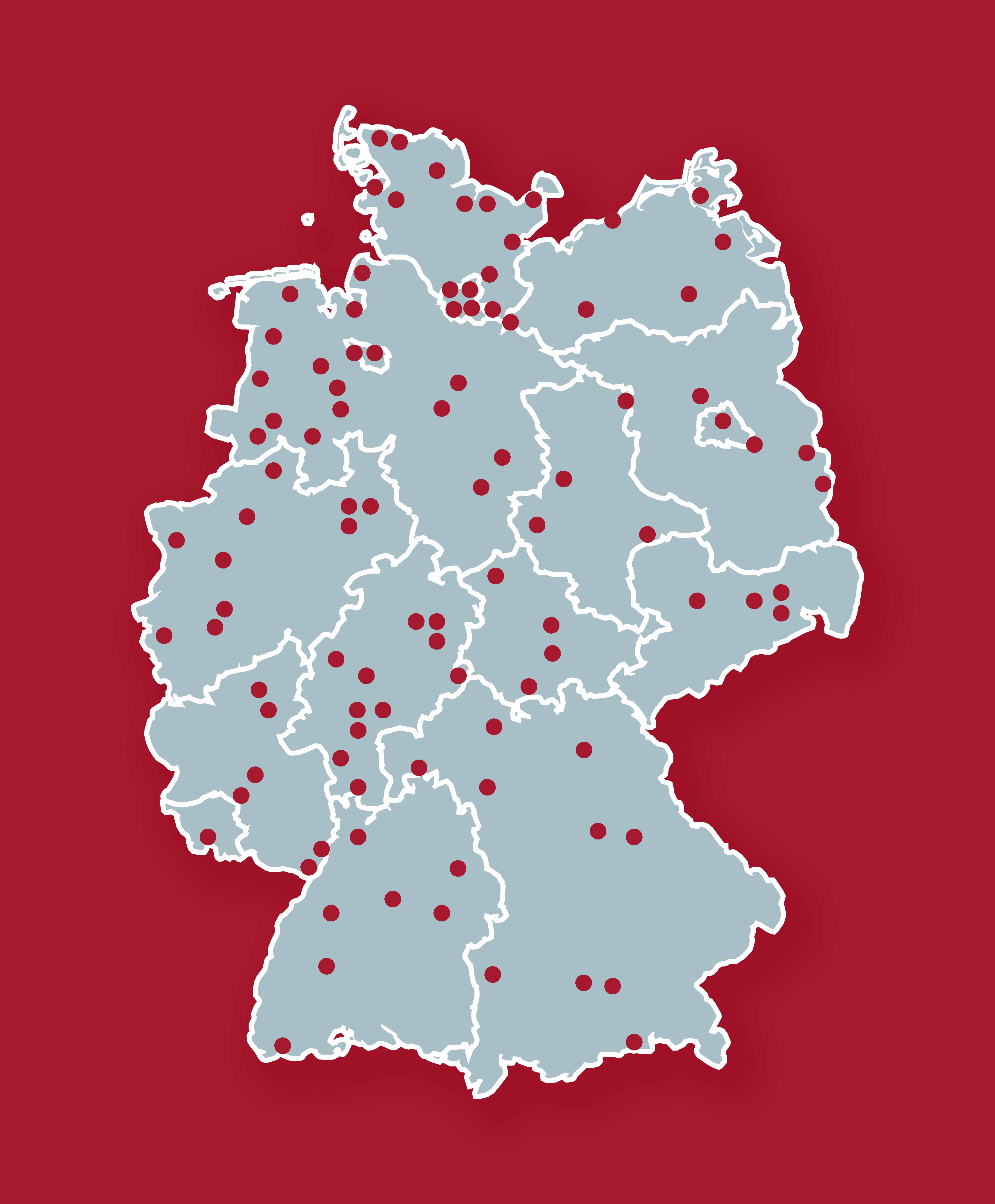 Deutschlandkarte mit Punkten